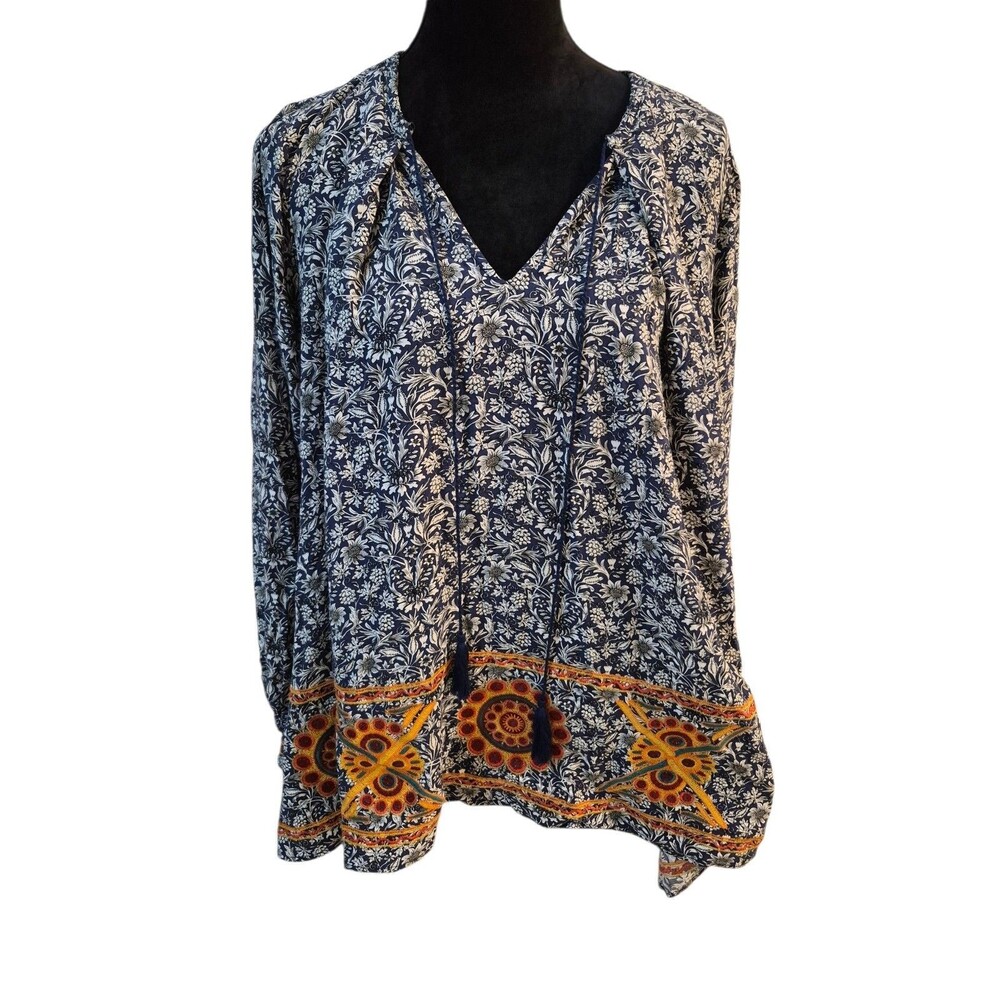 Ivy Jane S Embroidered Boho Top Tassels Festival Hippie Coachella Peasant Resort
